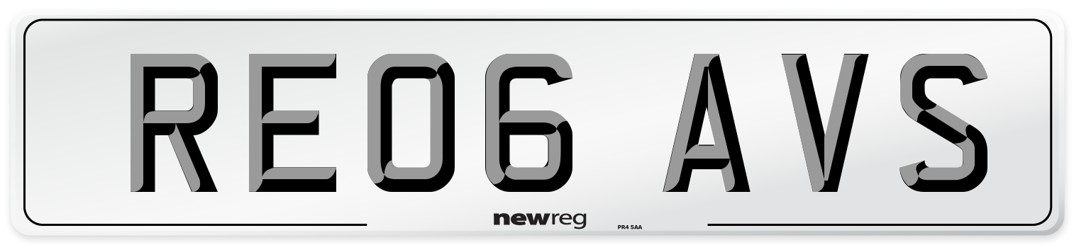 RE06 AVS Number Plate from New Reg